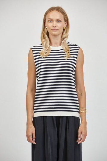 Teagan Striped Sleeveless Top